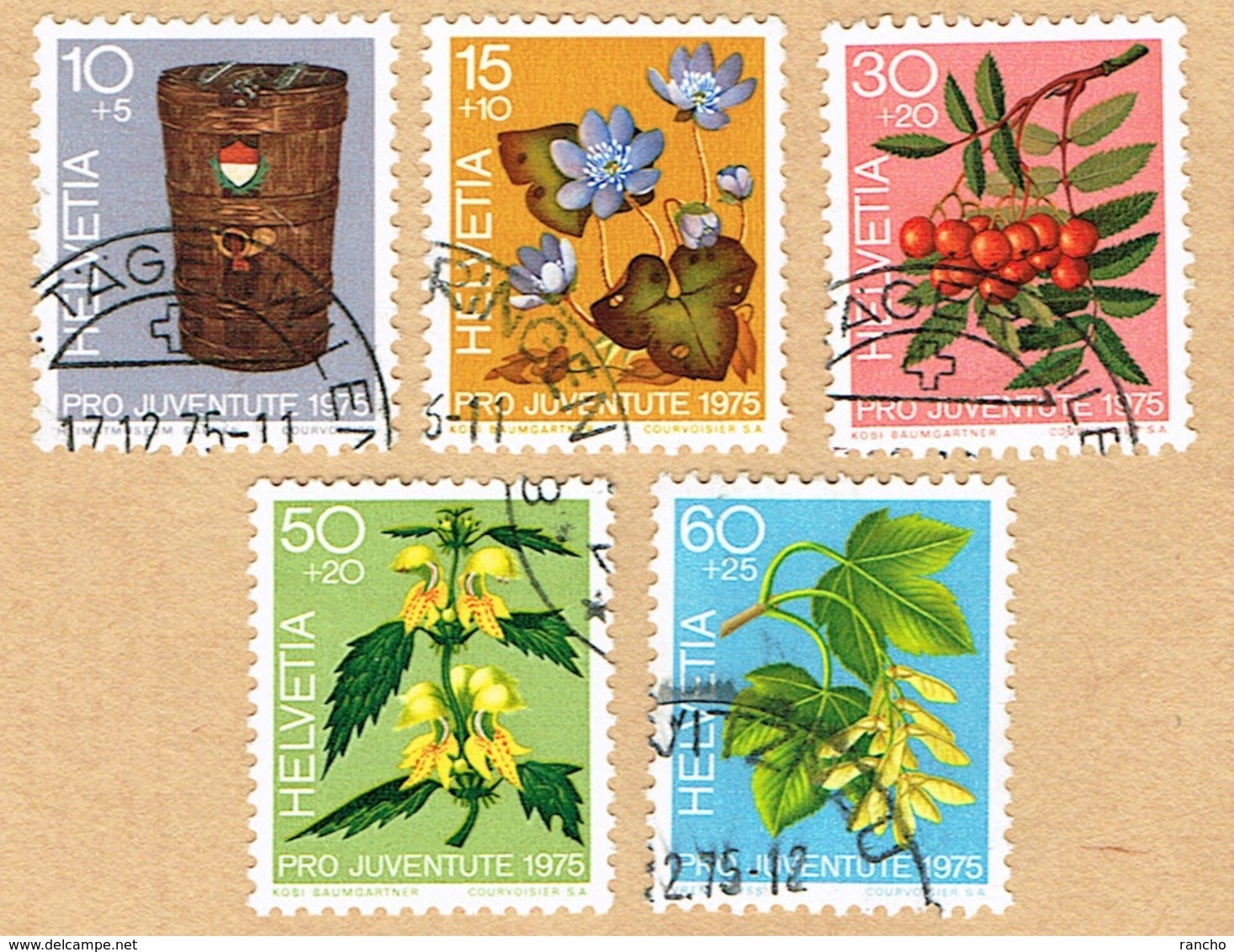 PRO/J.1975 . SERIE . TIMBRES OBLITERES C/.S.B.K. Nr:J252/J256. Y&TELLIER Nr:994/998. MICHEL Nr:1062/1066. - Usati