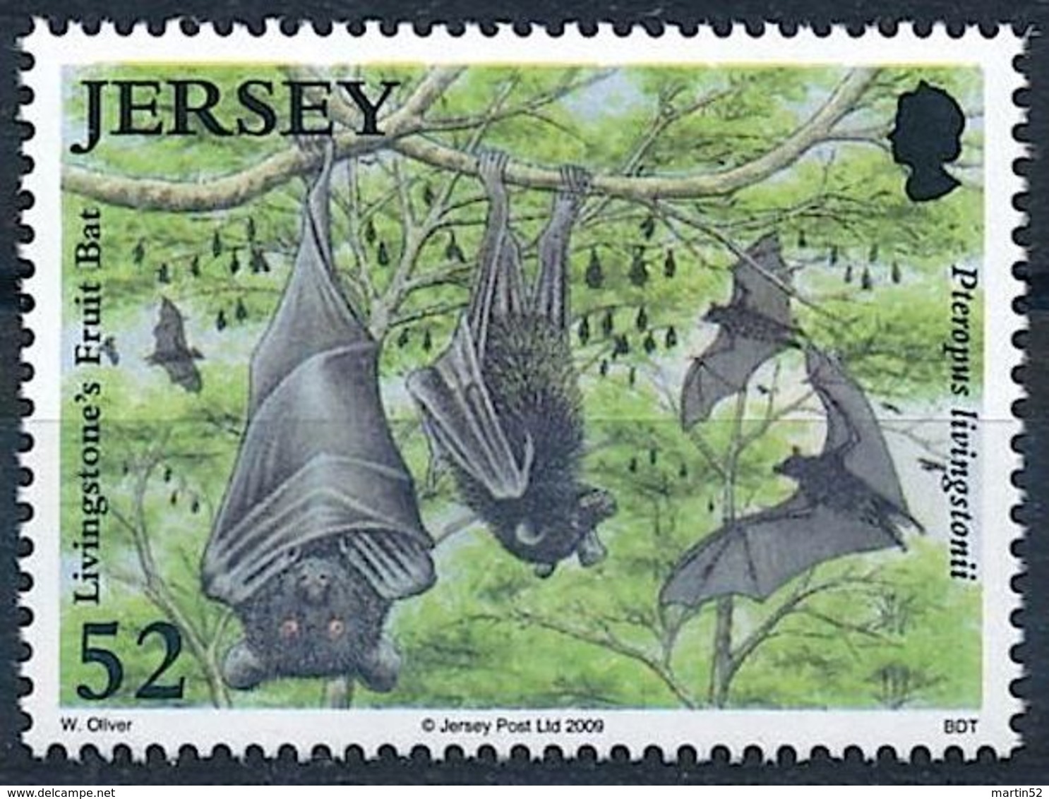 Jersey 2009: Livingstone Fruit Bat (Pteropus Livingstonii) Michel-No.1401 ** MNH  START BELOW POSTAL FACE VALUE (£ 0.52) - Bats