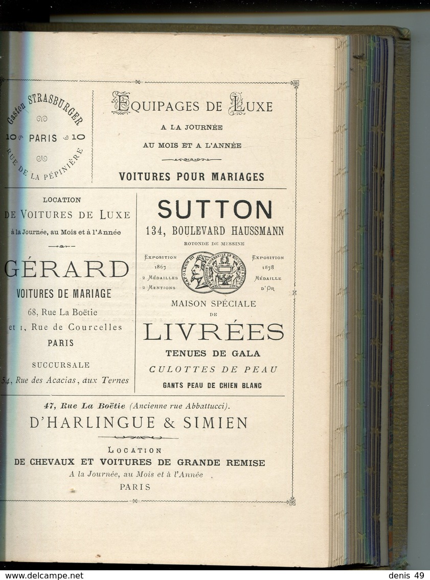 publicité commerces Paris le  livre du mariage  1885