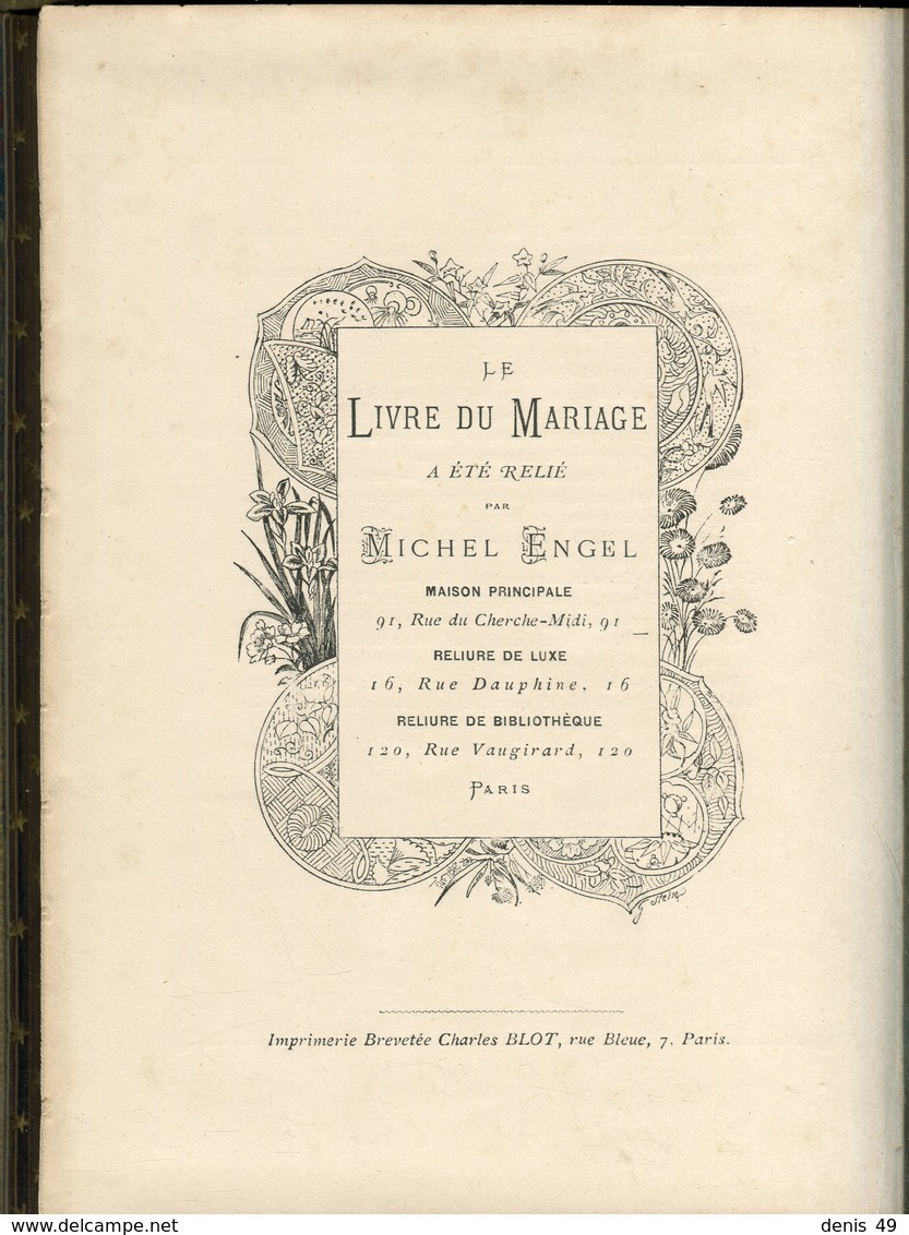 publicité commerces Paris le  livre du mariage  1885