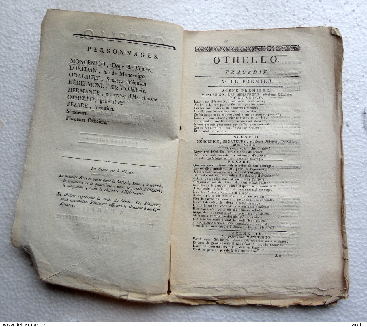 OTHELLO.ou LE MAURE DE VENISE  - Tragedie En 5 Actes Par M.DUCIS 1812 - 1801-1900