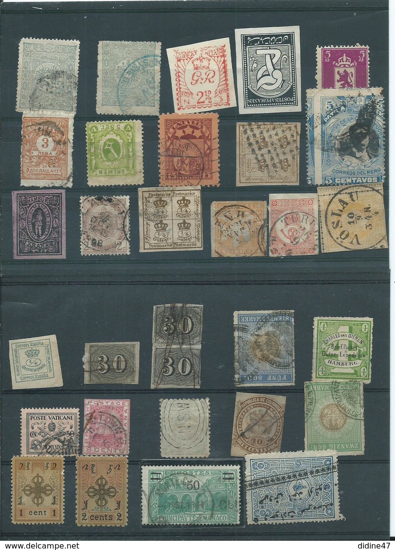 LOT DE TIMBRES ANCIENS MONDE - Collections (sans Albums)