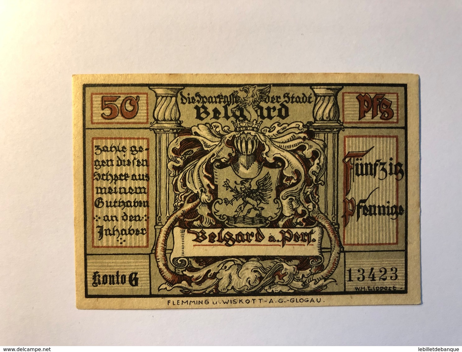 Allemagne Notgeld Allemagne Belgard 50 Pfennig - Collections