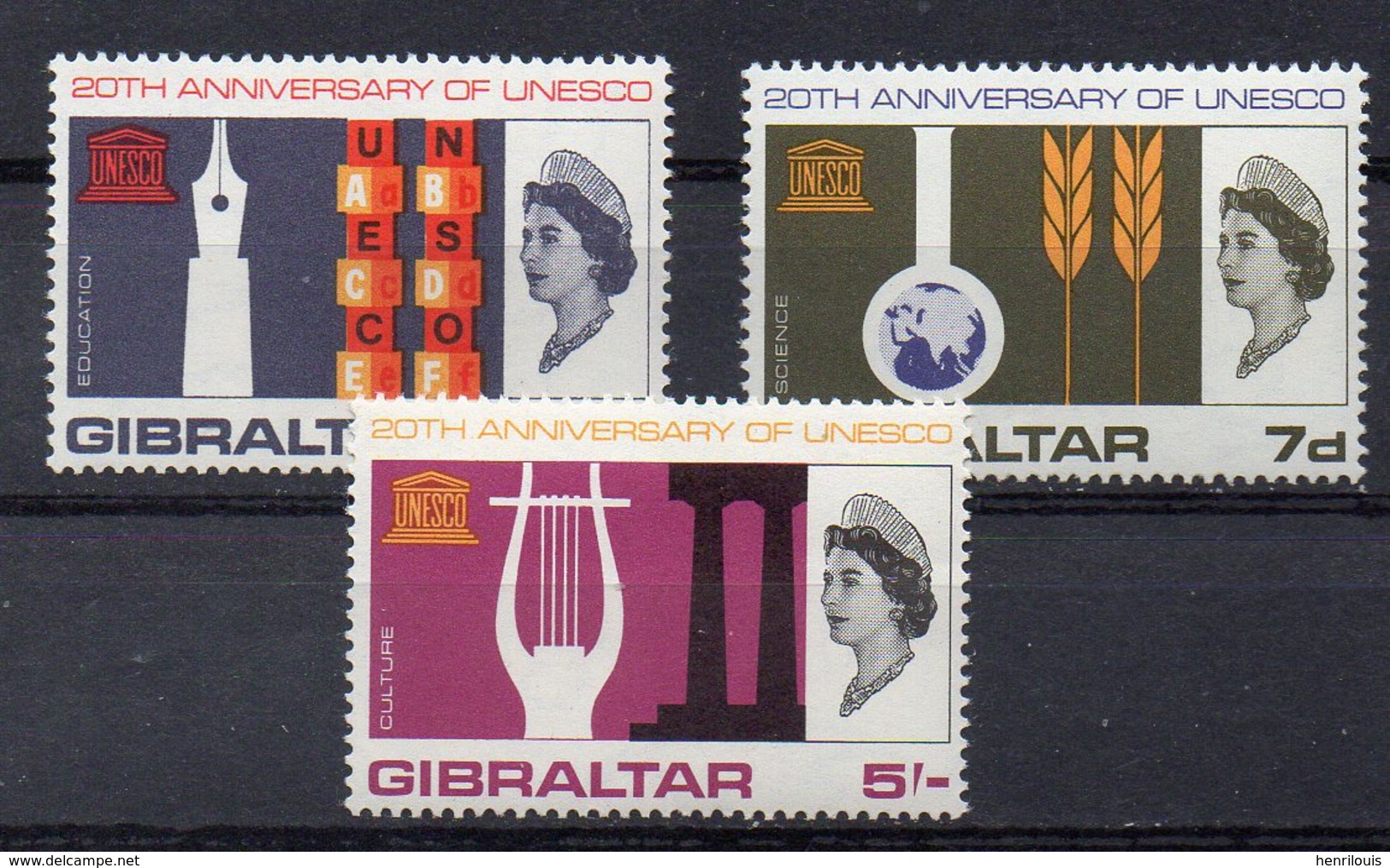 GIBRALTAR  Timbres Neufs ** De1966  ( Ref 1041 )   UNESCO- - Gibraltar