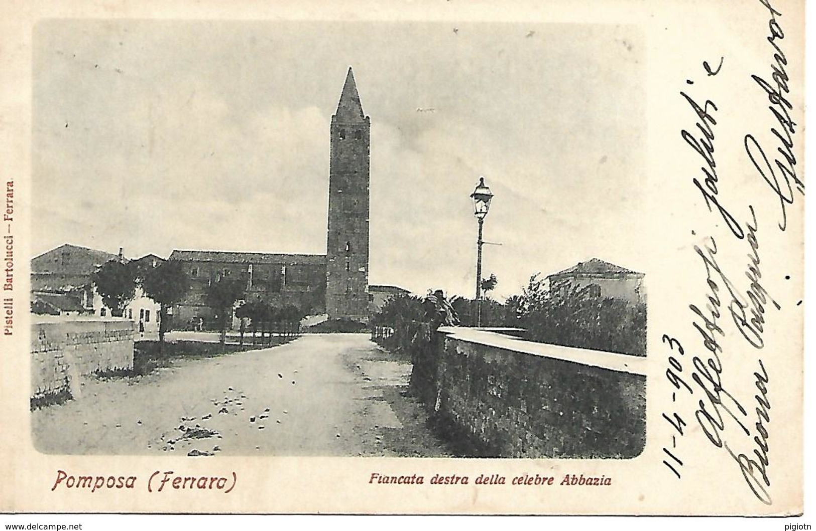 FE047 - POMPOSA - FIANCATA DESTRA DELLA CELEBRE ABBAZIA - FERRARA -  F.P. VIAGGIATA 1903 - Ferrara