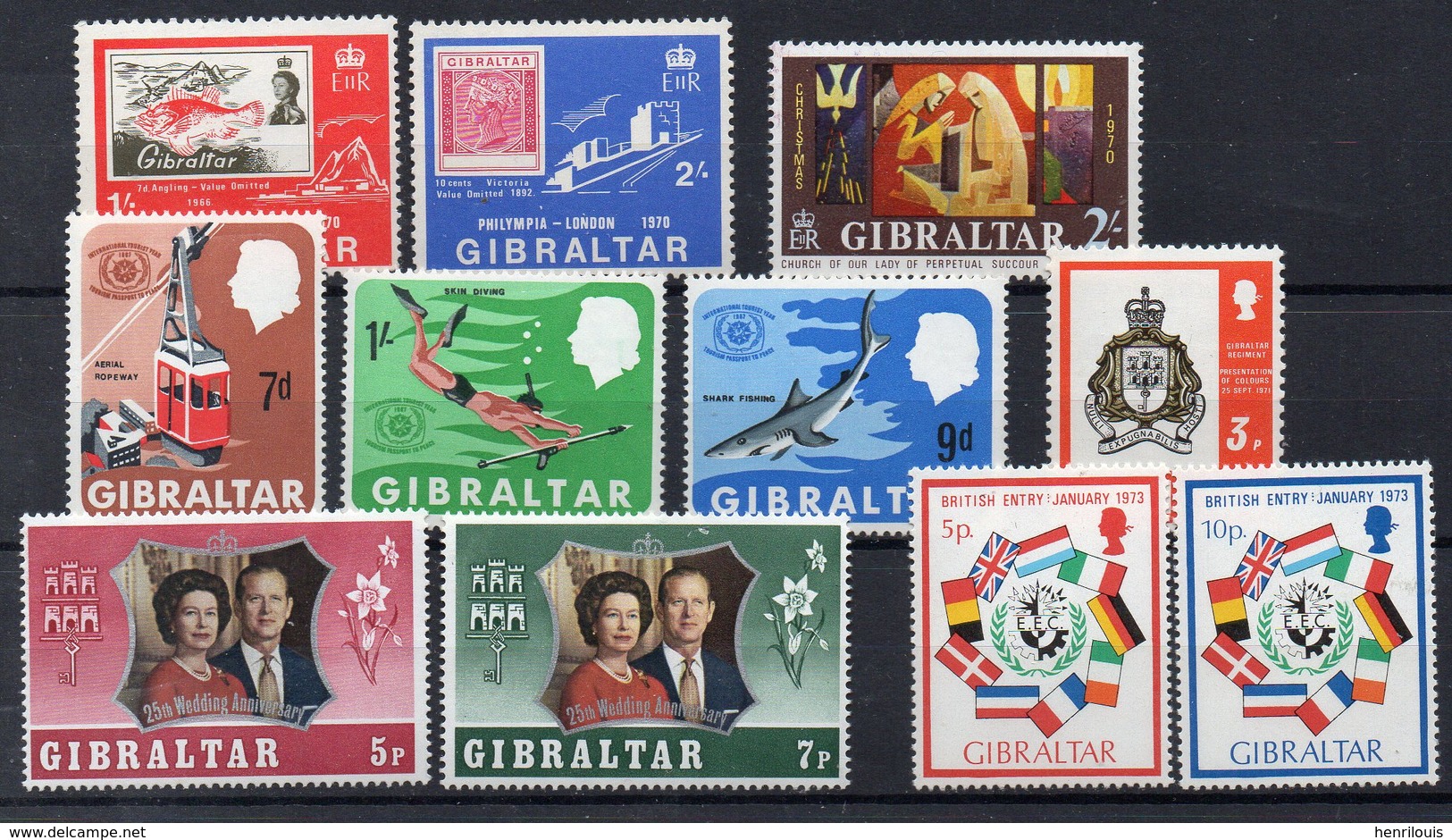 GIBRALTAR  Lot De  Timbres Neufs ** Vers 1970  ( Ref 1043 )   Séries Complètes - Gibraltar