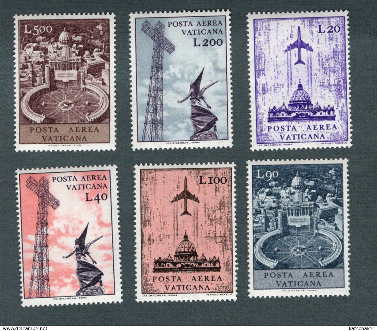 684603757 VATICAN 1967 POSTFRIS MINT NEVER HINGED POSTFRISCH EINWANDFREI SCOTT C47 - C52 - Unused Stamps