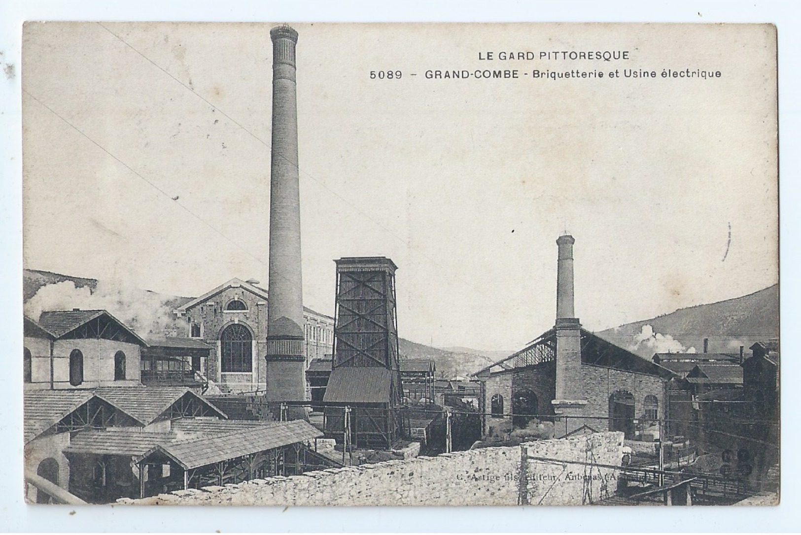 Cpa -   Dpt  - Gard  -  La Grand Combe  -briqueterie Et Usine Electrique  -  Animation -  (  Selection  )  - Rare   1907 - La Grand-Combe