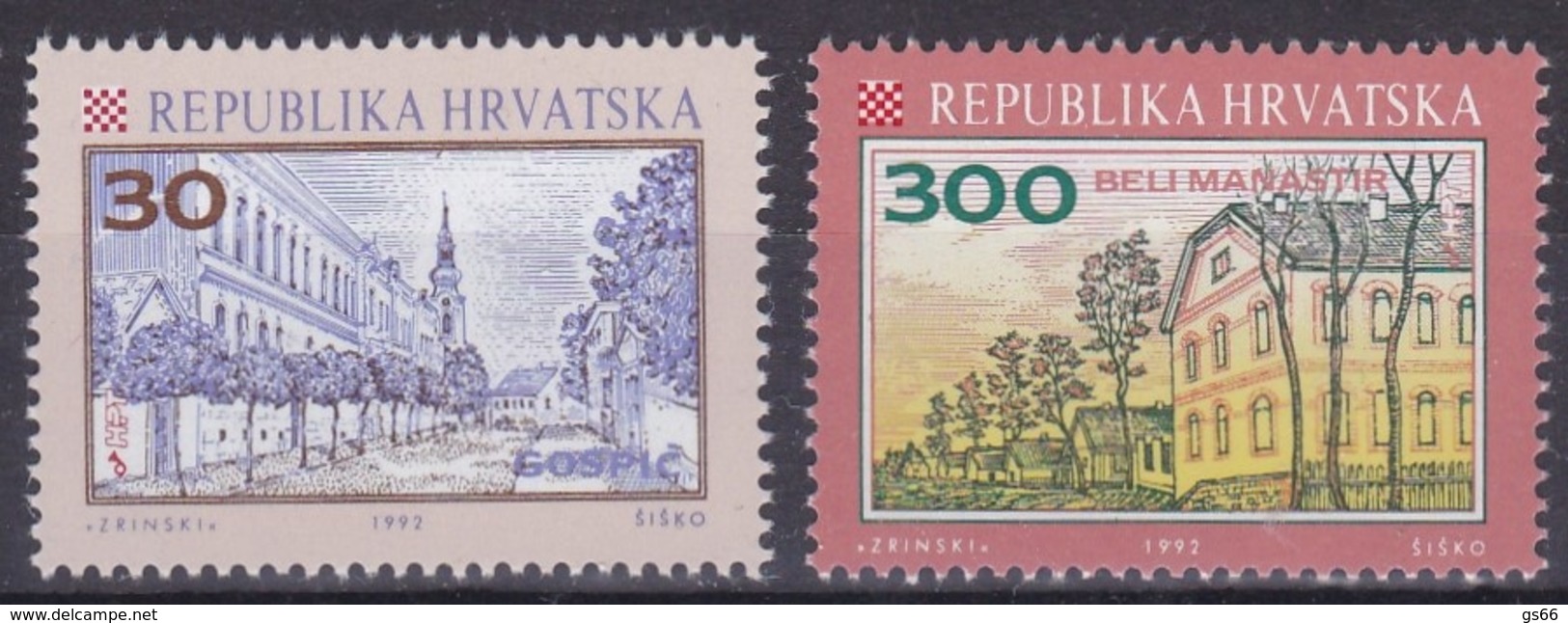 KROATIEN, 1992, 198/99, Kroatische Städte. MNH **, - Kroatien