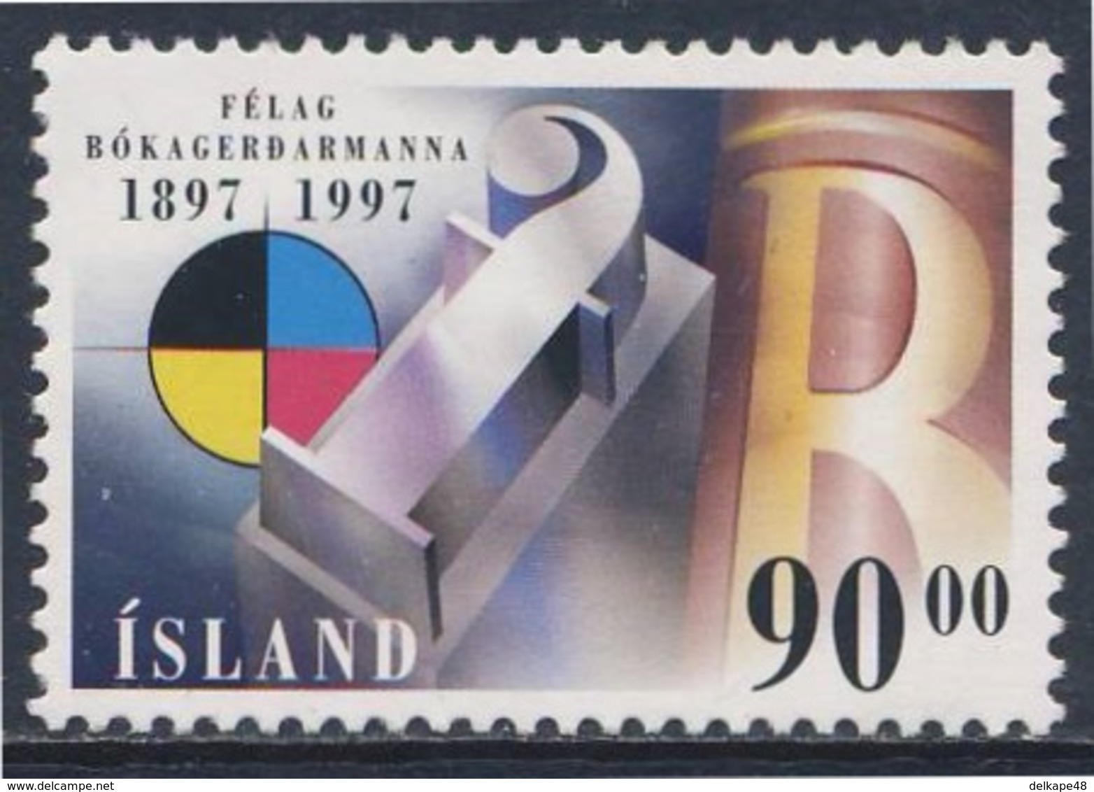 Iceland Island 1997 Mi 874 /5 SG 887 ** Cent. Formation Icelandic Printers Association / 100 Jahre Graphischer Verband - Neufs