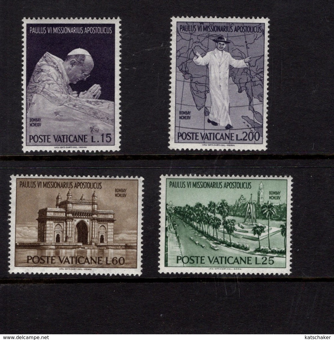 684622441 VATICAN 1964 POSTFRIS MINT NEVER HINGED POSTFRISCH EINWANDFREI SCOTT 400 403 POPE PAUL VI TRIP TO INDIA - Neufs