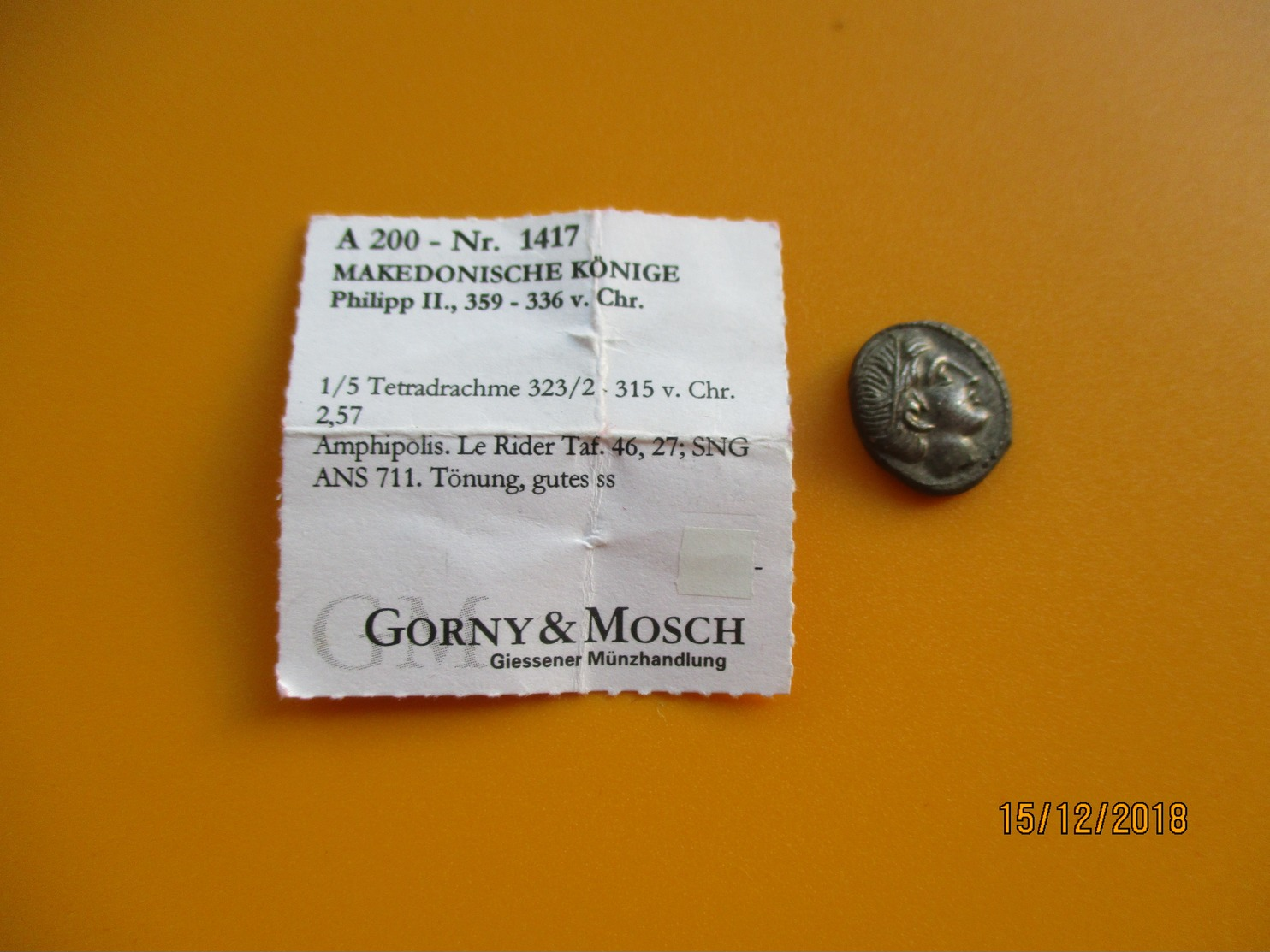Monnaie GRECQUE PHILIPPE II Macedoine 1/5 De Tétradrachme 359/336 Avant JC - Grecques