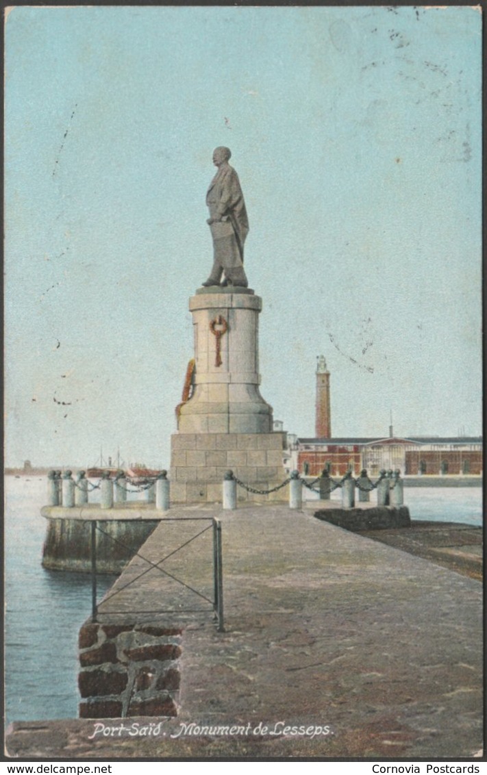 Monument De Lesseps, Port Said, C.1910 - Ephtimios Frères CPA - Port Said