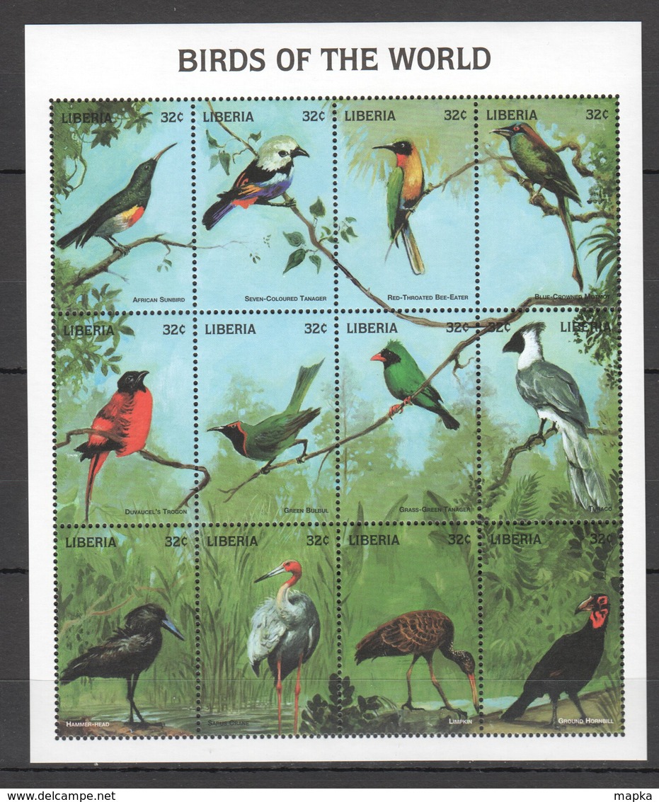 X834 LIBERIA FAUNA BIRDS OF THE WORLD 1SH MNH - Sonstige & Ohne Zuordnung