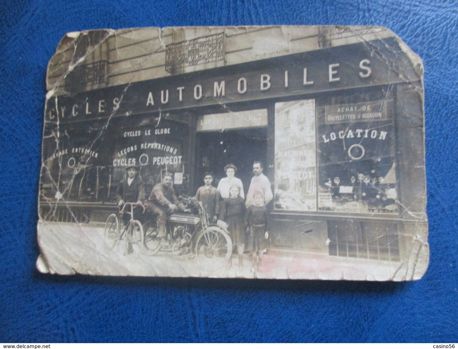 CPA 44 CARTE PHOTO COMMERCE VELO CYCLE AUTOMOBILES - Magasins