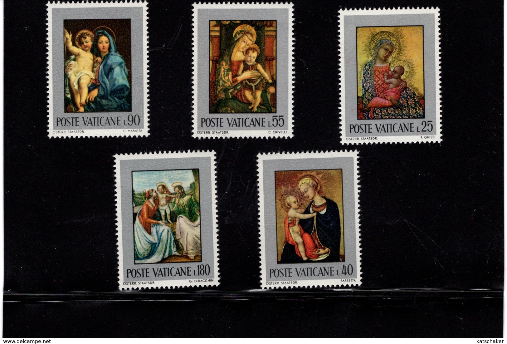 684643303 VATICAN 1971 POSTFRIS MINT NEVER HINGED POSTFRISCH EINWANDFREI SCOTT 504 508 PAINTINGS MADONNA AND CHILD - Neufs