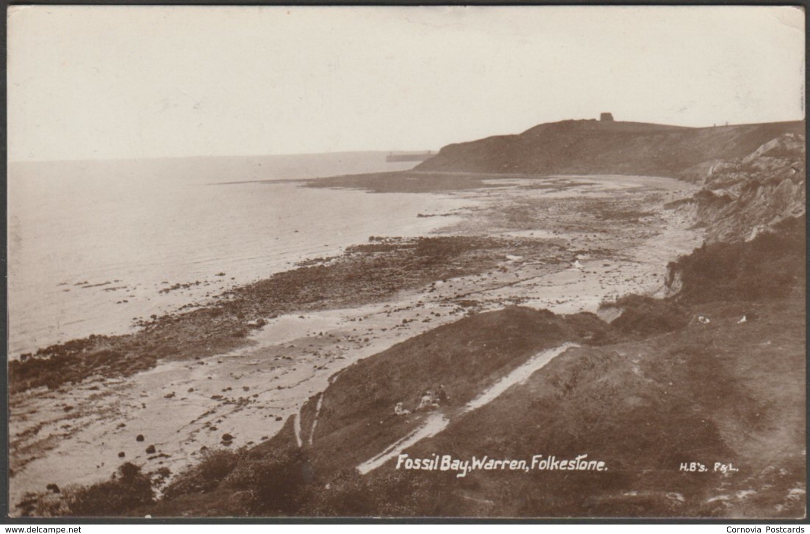 Fossil Bay, Warren, Folkestone, 1910 - HB's RP Postcard - Folkestone