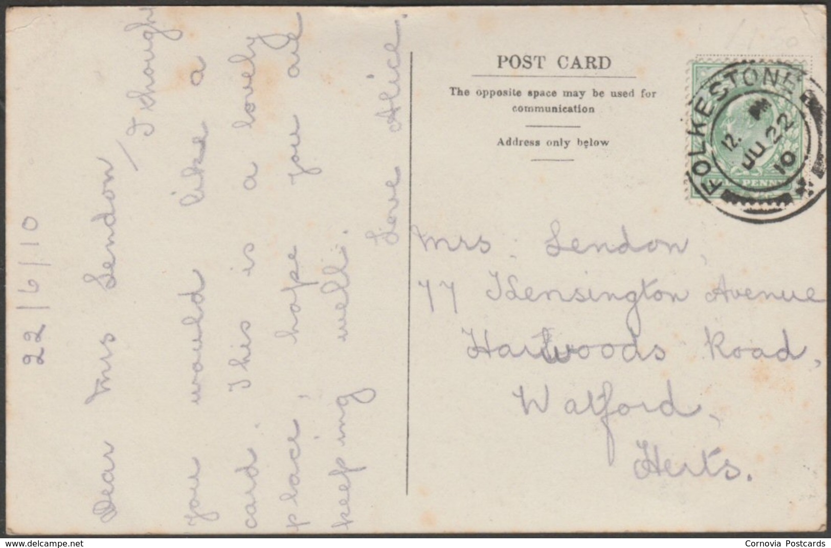 Fossil Bay, Warren, Folkestone, 1910 - HB's RP Postcard - Folkestone