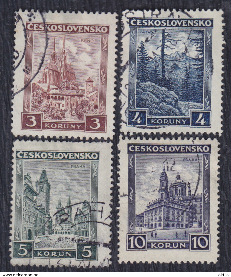 Czechoslovakia 1929/1931 Definitive - Landscapes, Used (o) Michel 291-294 - Gebraucht