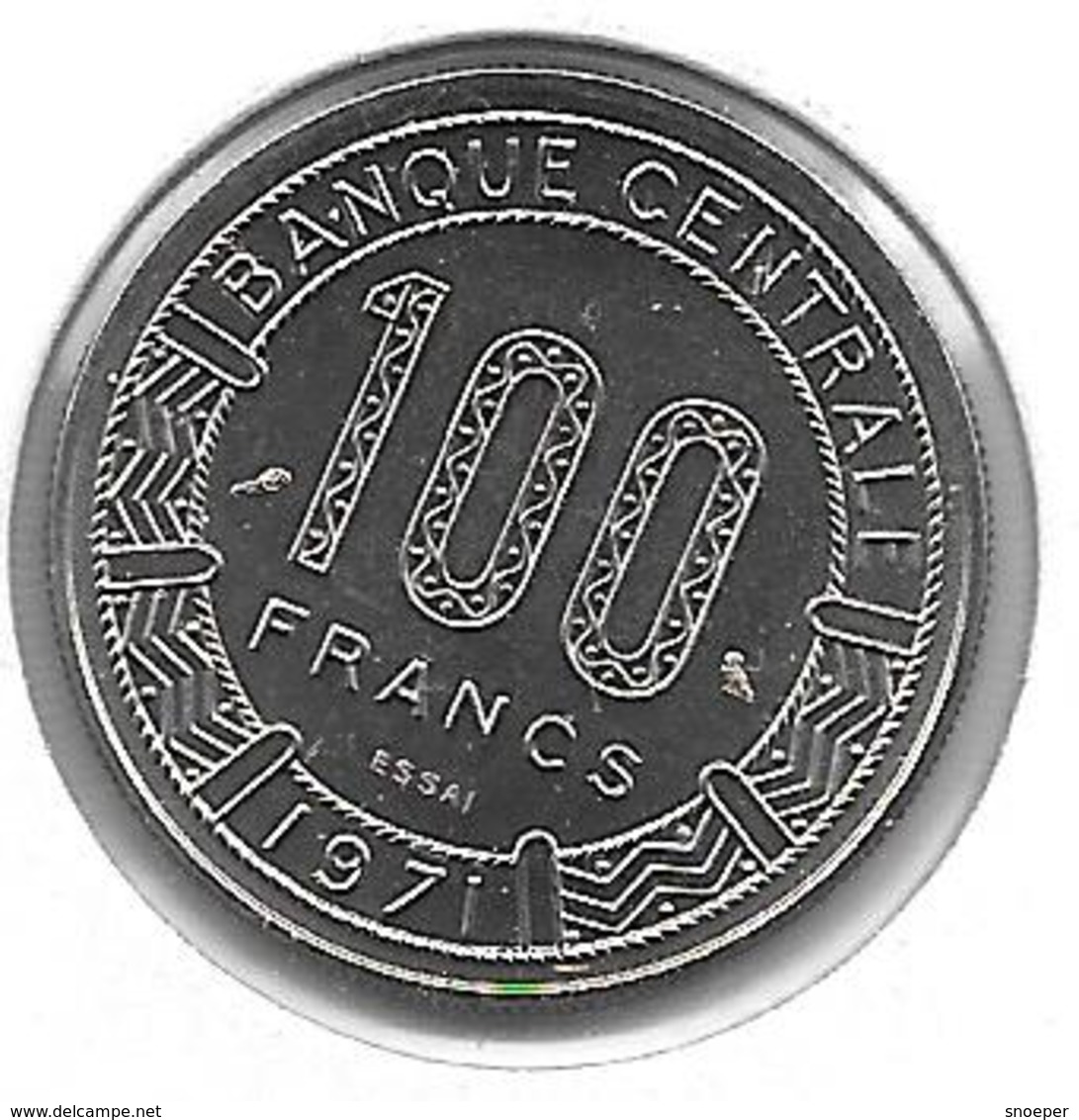 *central African Republic 100 Francs 1971 Km E2  Essai !!!  Unc - Centrafricaine (République)