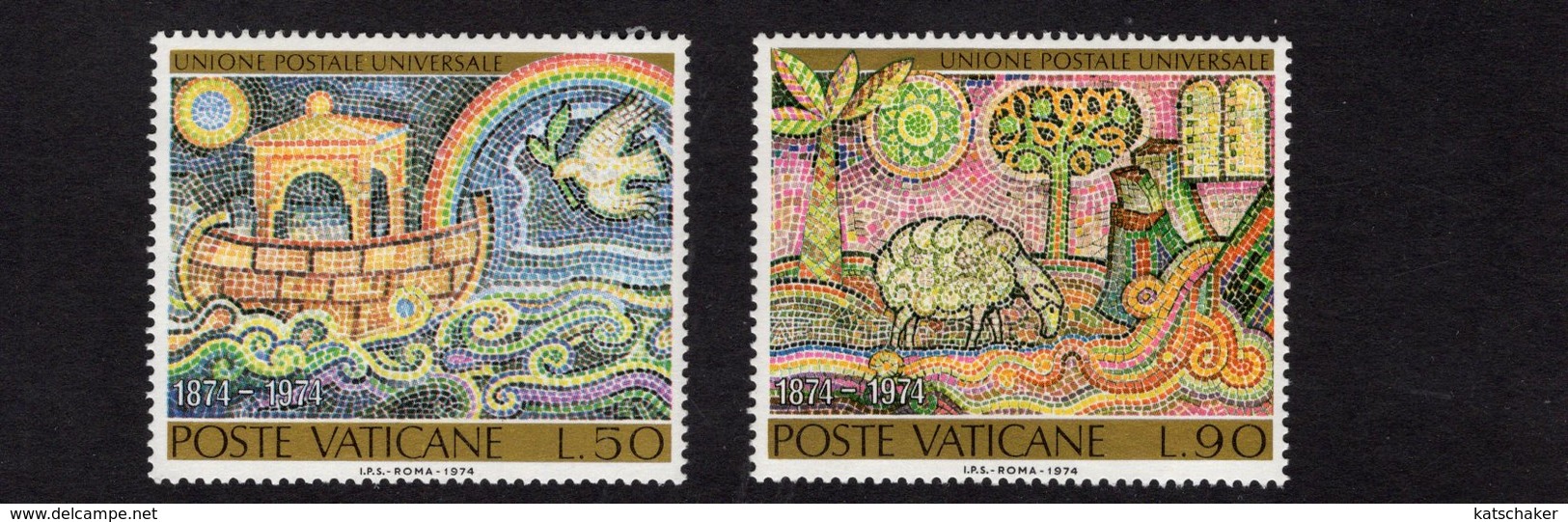 684657028 VATICAN 1974 POSTFRIS MINT NEVER HINGED POSTFRISCH EINWANDFREI SCOTT 548 549 CENTENARY UNIVERSAL POSTAL UNION - Neufs