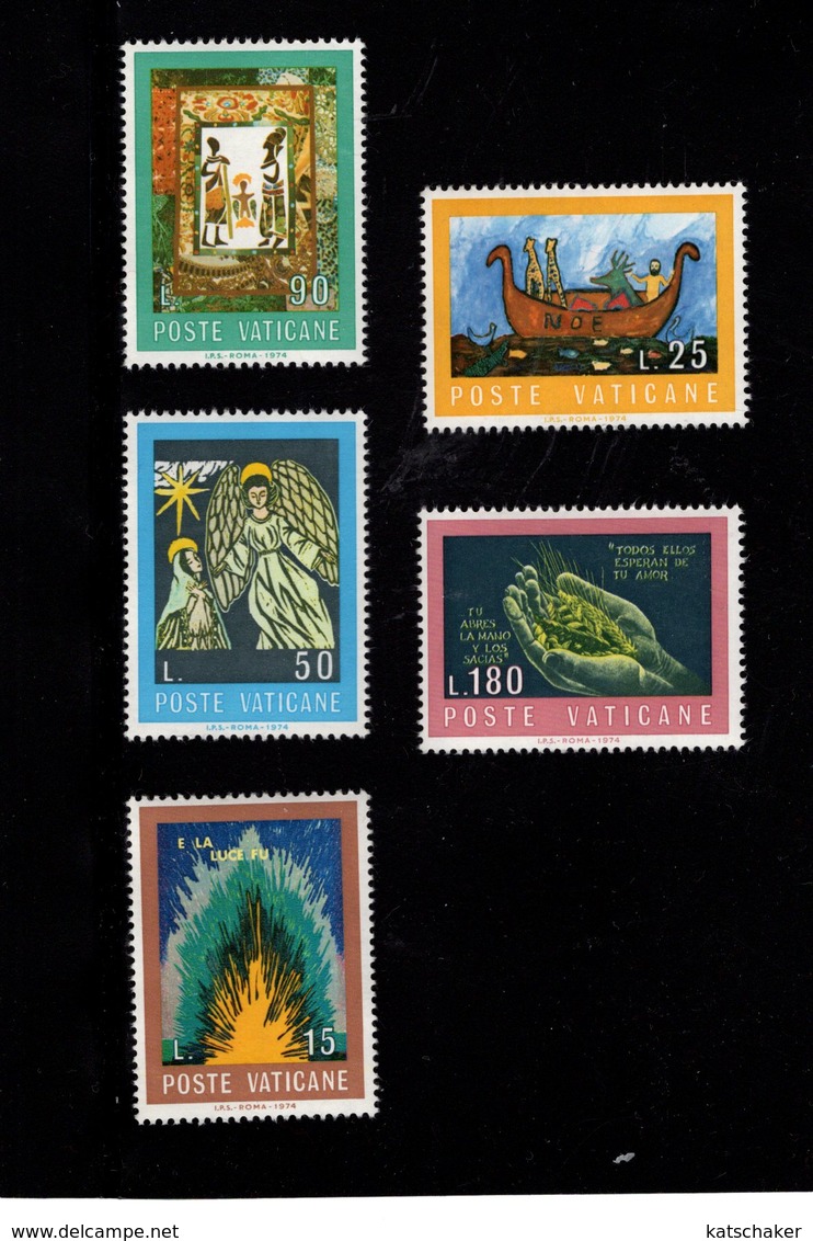 684658927 VATICAN 1974 POSTFRIS MINT NEVER HINGED POSTFRISCH EINWANDFREI SCOTT 550 554 THE BIBLE - Neufs