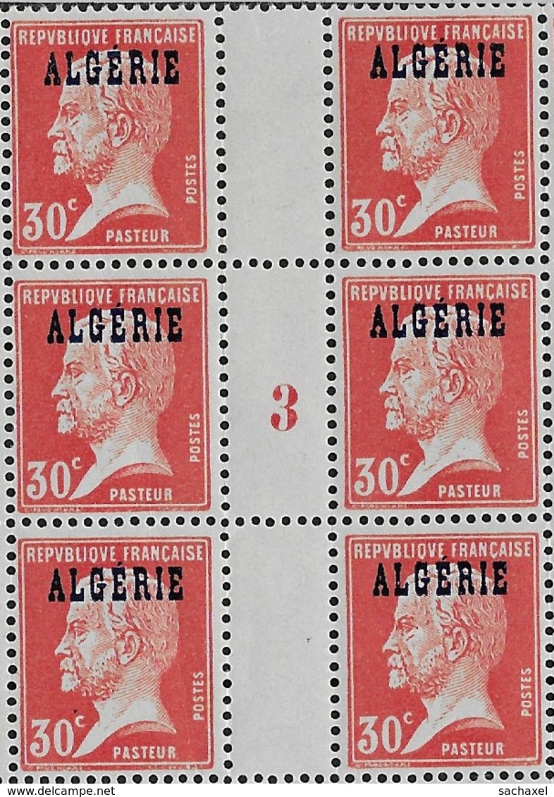 1924 - 25  Algérie N° 15 Nf**  MNH. .Bloc De 6 Millésime 3 - Ungebraucht