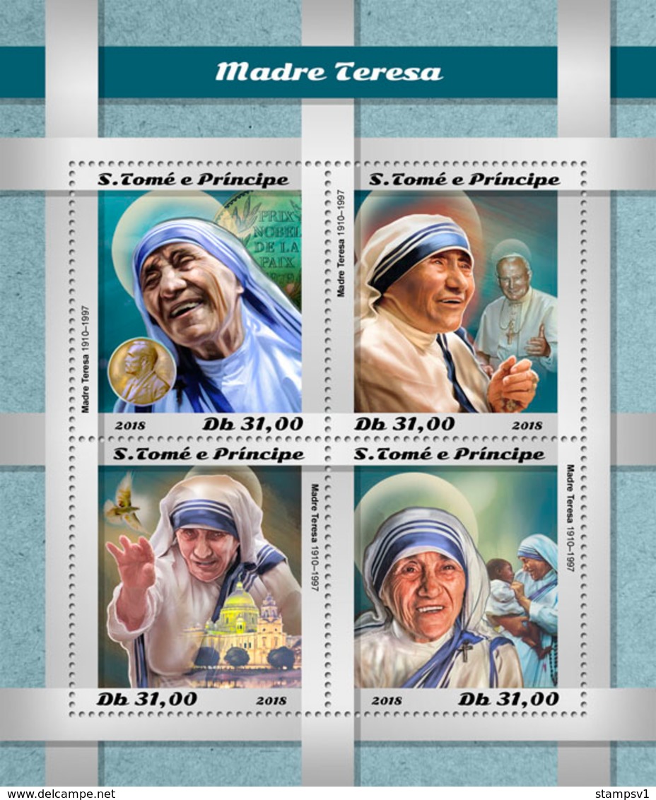 S.Tome&Principe. 2018 Mother Teresa. (507a) - Mother Teresa