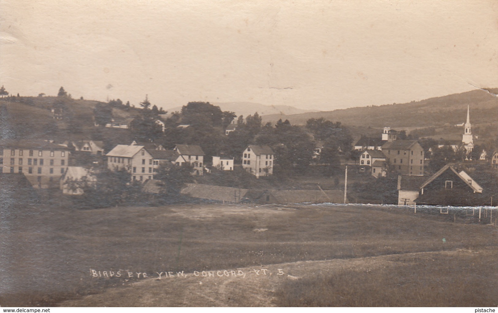 Real Photo - Concord Vermont VT USA - Birds Eye View - Vintage 1924 - Written - 2 Scans - Other & Unclassified