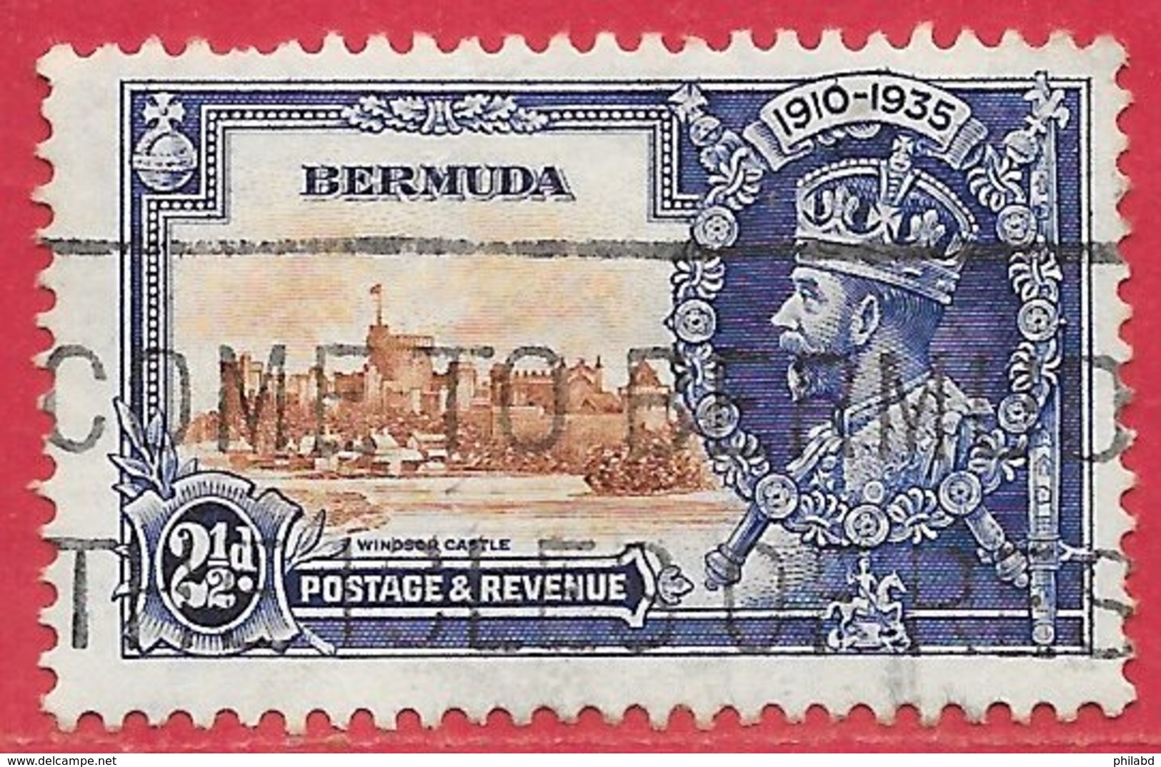 Bermudes N°90 2,5p Bleu-violet & Brun-rouge 1935 O - Bermudes