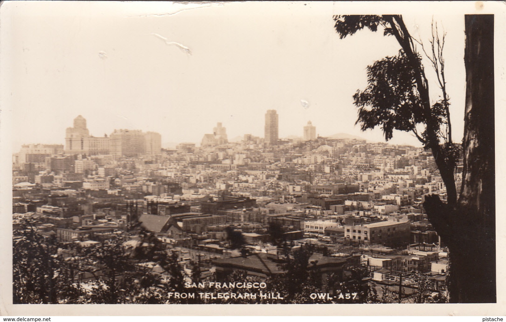 B&W RPPC - Real Photo - Vintage - San Francisco California From Telegraph Hill - Written In 1942 - 2 Scans - San Francisco