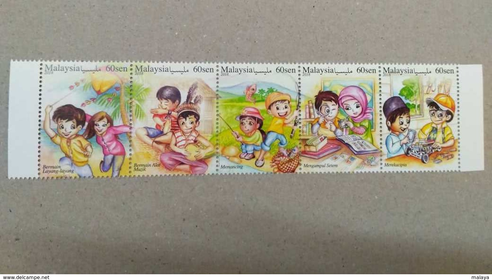 Malaysia 2018 Stamp Week Malaysian Lifestyles II Kite Hobby Toy Setenant Strip Plate From Sheet Of 4 MNH Unissued - Malaysia (1964-...)