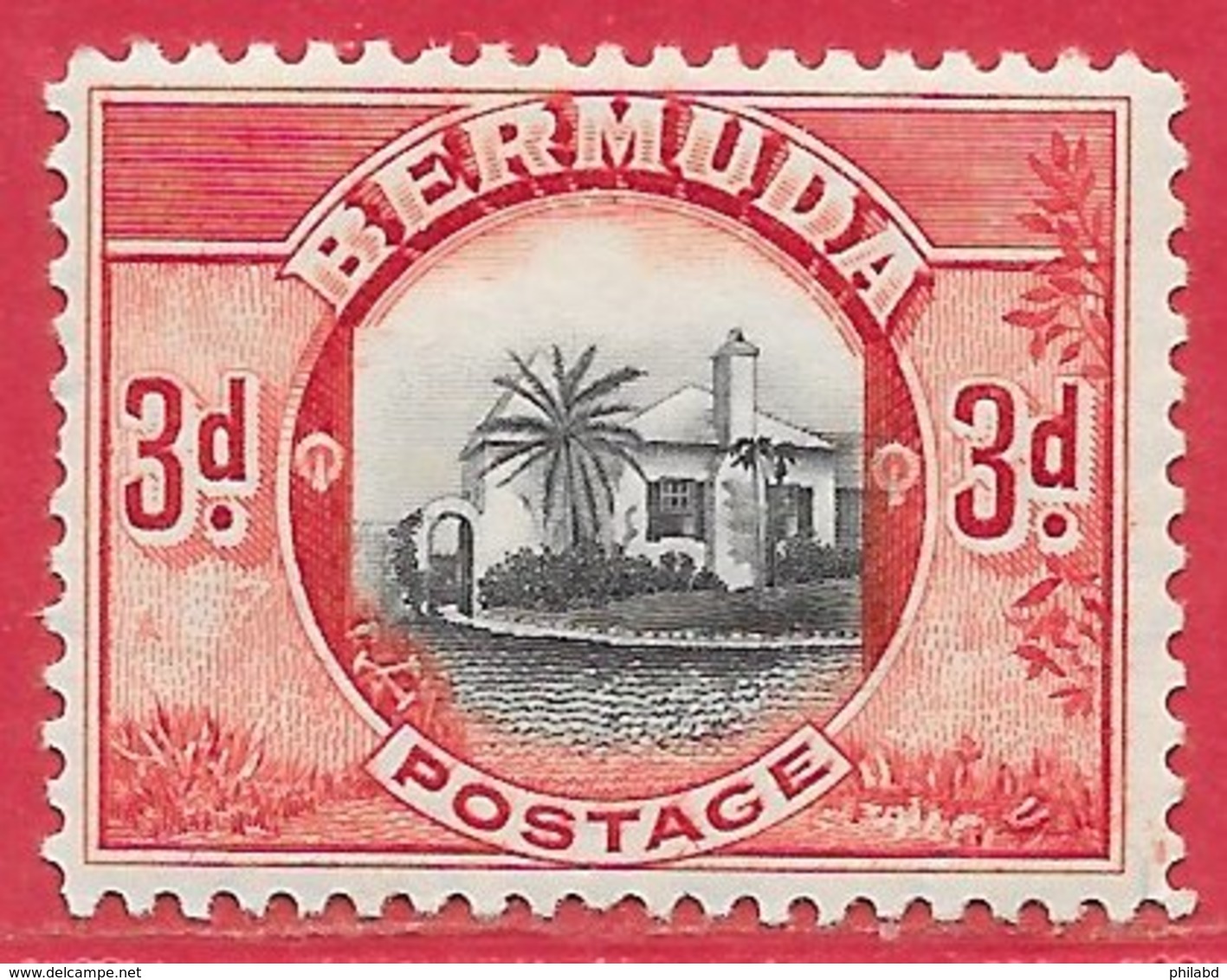 Bermudes N°97 3p Rouge & Noir 1936 * - Bermudes