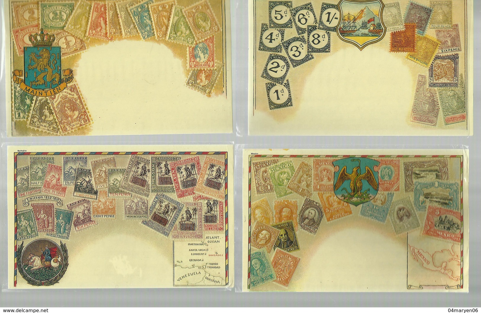 - * *8 X Kaarten = POSTZEGELAFBEEDLINGEN**-REPRO - Timbres (représentations)