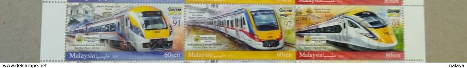 Malaysia 2018 Rare  Setenant Strip Electric Train ETS Overprint Opt International Penang Fair BMF MNH Sheet Sheetlet - Malaysia (1964-...)