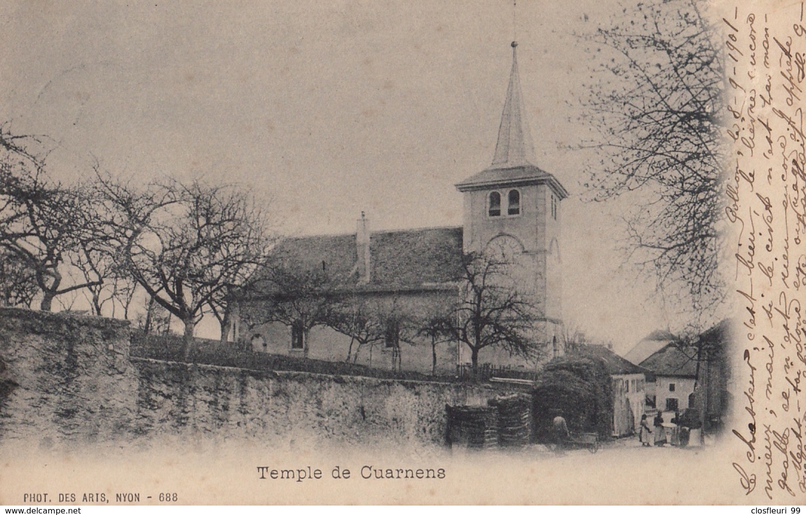 Cuarnens, Le Temple. Animée, C. Précurseur1901 - Cuarnens