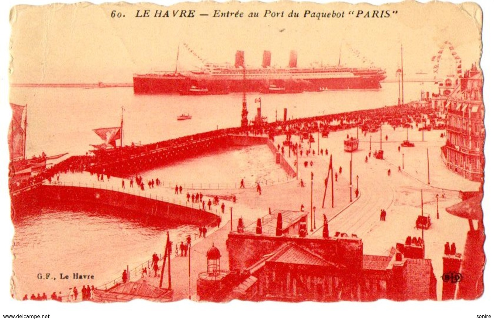 LE HAVRE - ENTREE AU PORT DU PAQUEBOT"PARIS" - NVG FP - C380 - Portuario