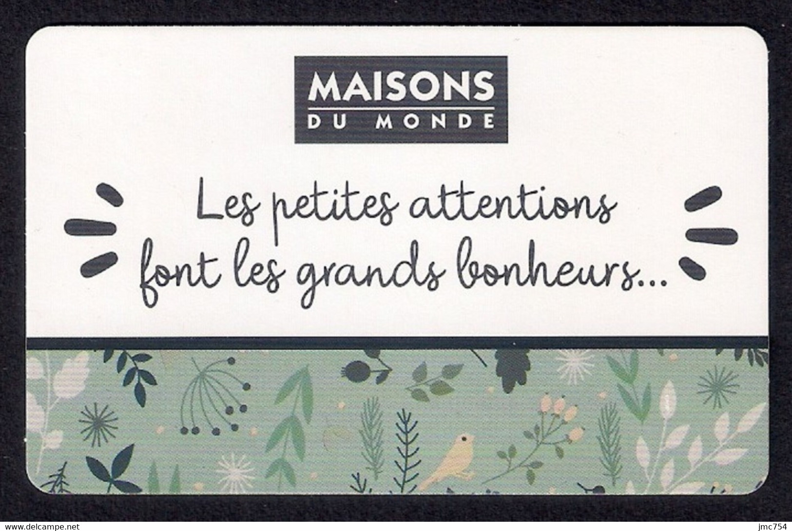 Carte Cadeau  Maisons Du Monde.   Gift Card.   Geschenkkaart.   Tarjeta Regalo. - Cartes Cadeaux