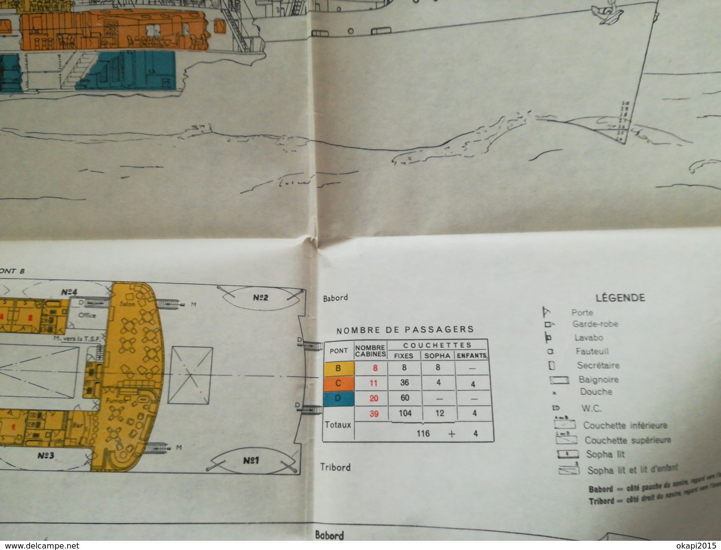 COMPAGNIE MARITIME BELGE VIEUX  PLAN DU BATEAU COPACABANA -  MAR DEL PLATA  + LIVRET CONGO BELGE  COLONIE BELGIQUE - Altri & Non Classificati