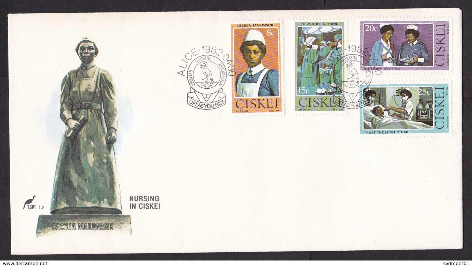 Ciskei: FDC First Day Cover, 1982, 4 Stamps, Nursing, Nurse, Hospital, Health, Surgery (traces Of Use) - Ciskei