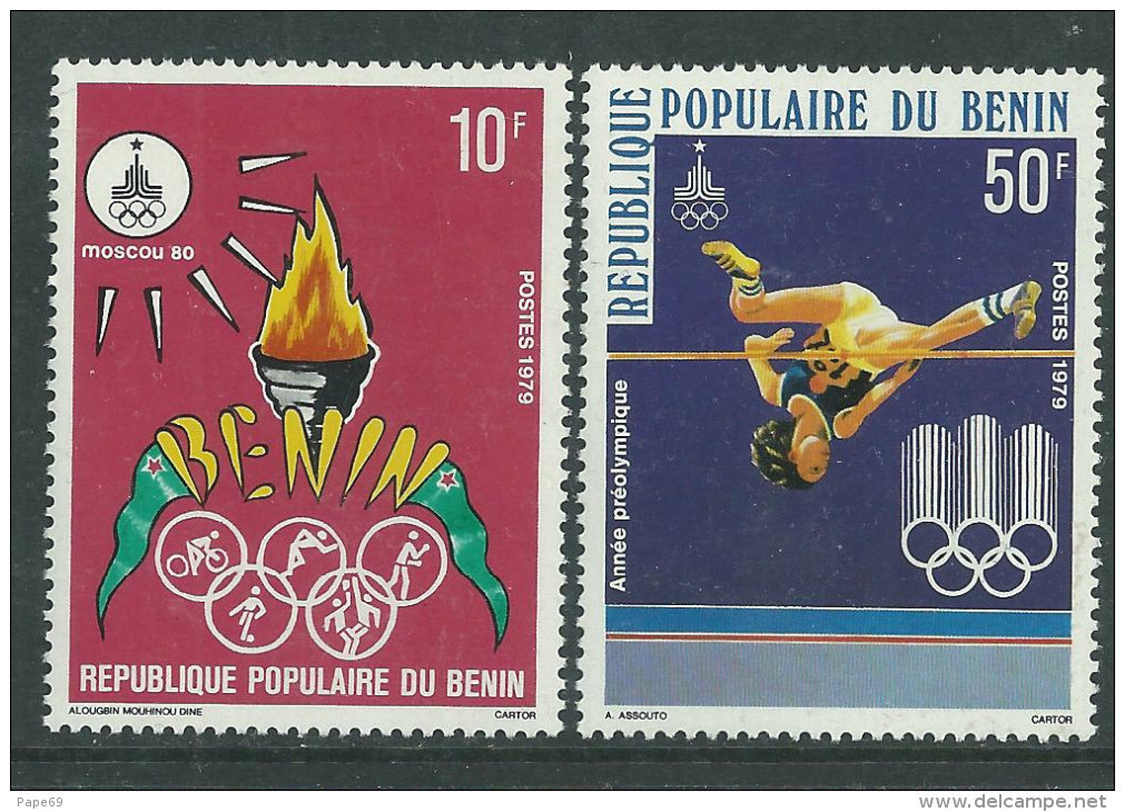 Bénin  N° 455 / 56 X  Année Préolympique. Les 2 Valeurs  Trace De Charnière Sinon TB - Benin – Dahomey (1960-...)