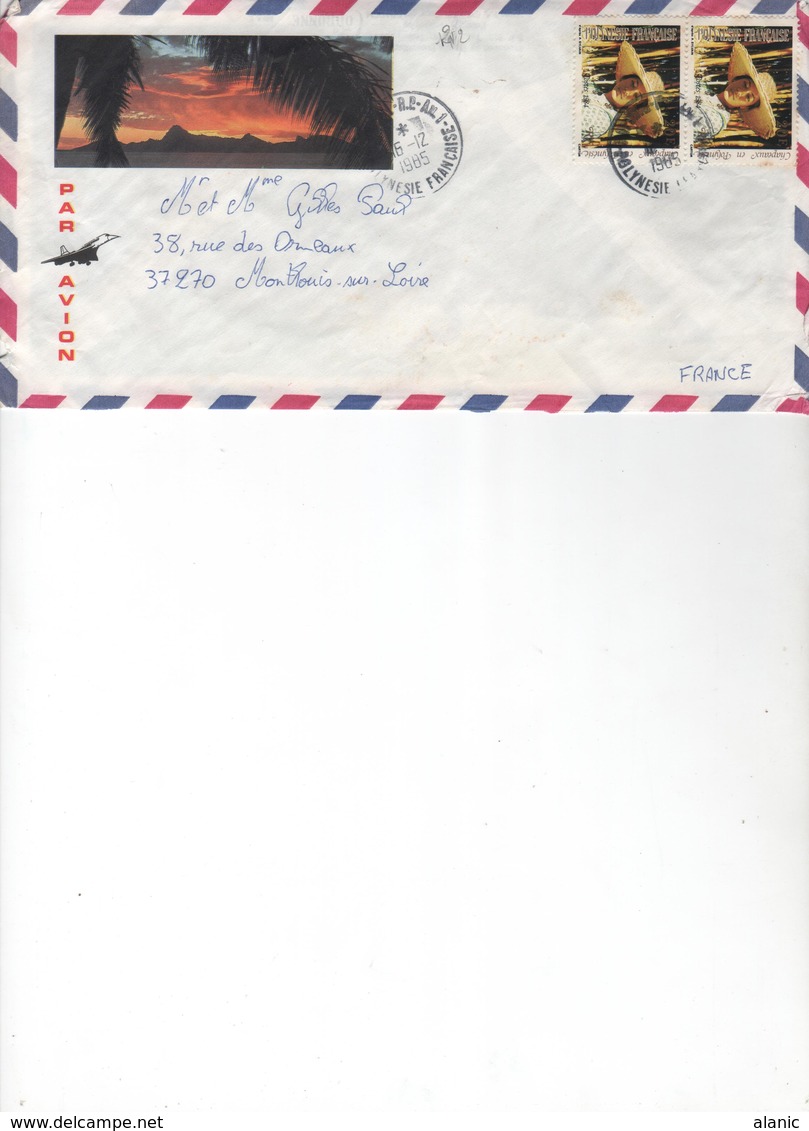 Polynésie Française > 1985/PAPEETE Pour 37270-MONTLOUIS   N°212 - Lettres & Documents