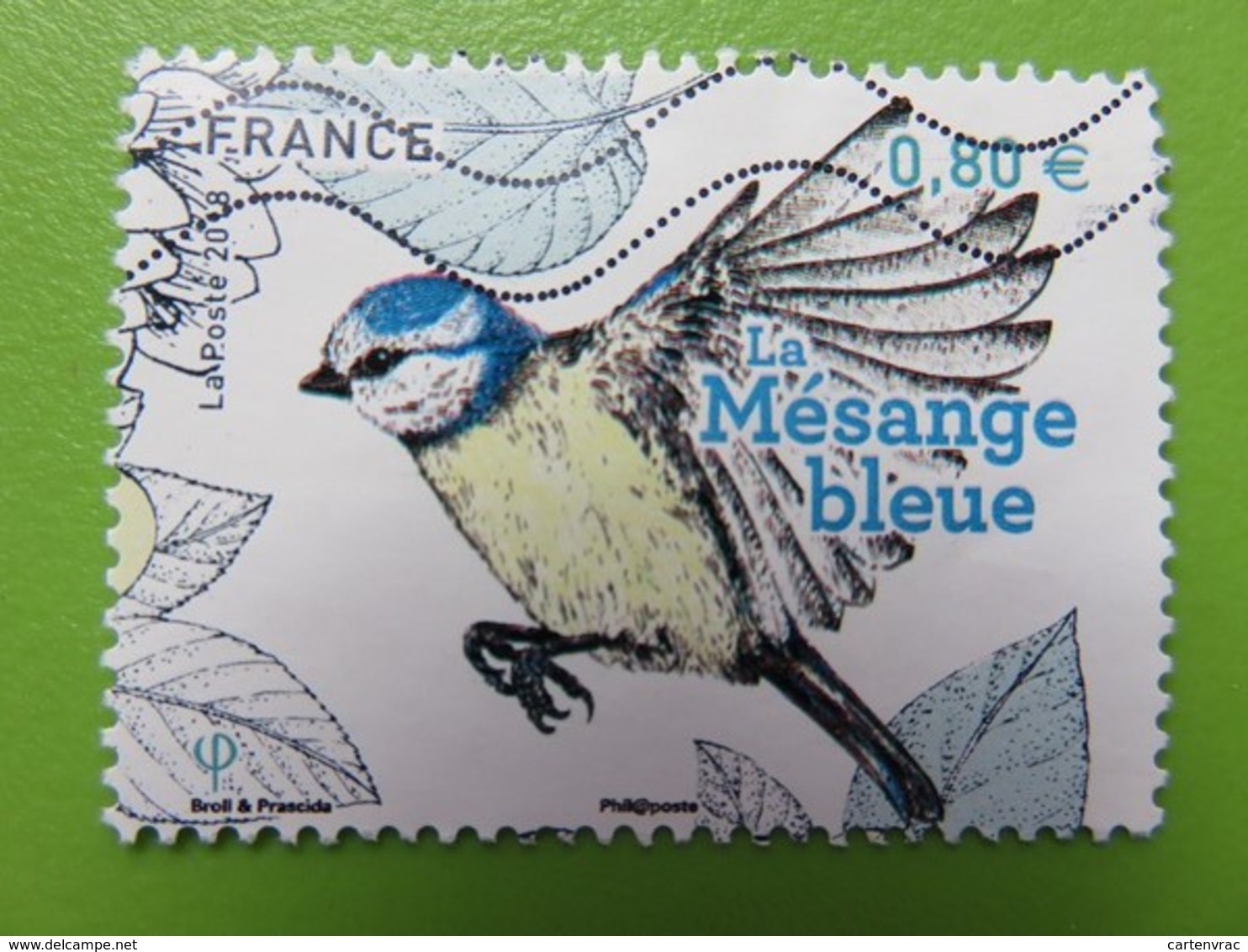 Timbre France YT 5238 - Oiseaux De Nos Jardins - Mésange Bleue - 2018 - Gebruikt