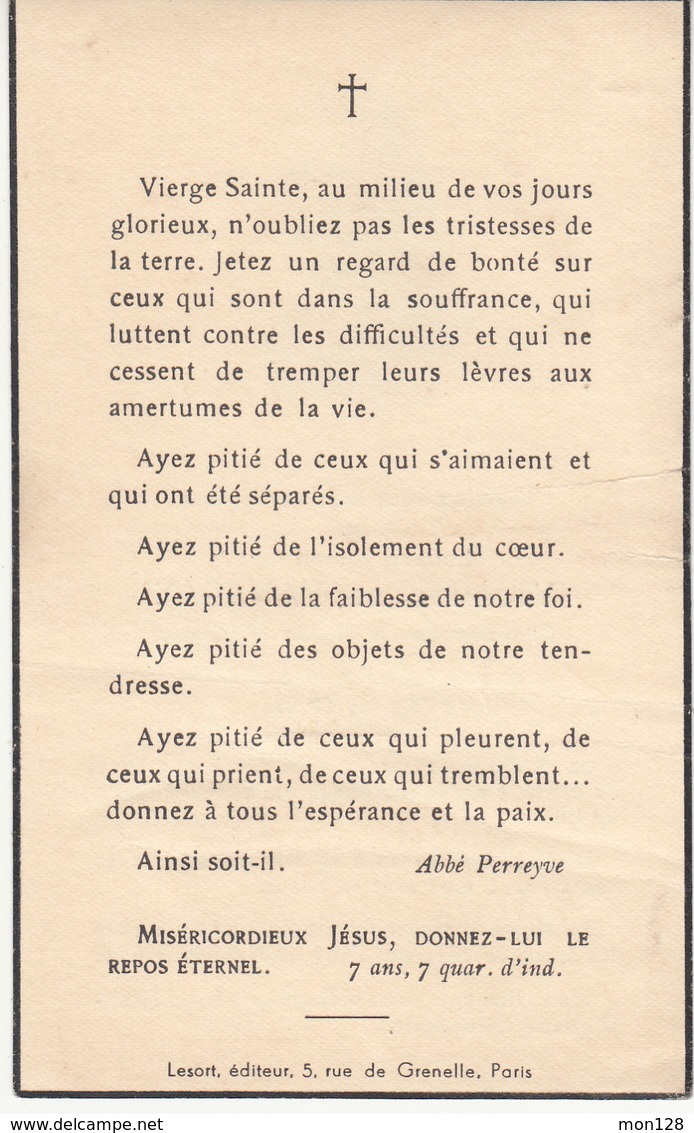 FAIRE PART DECES 14/04/1950 DE EDGARD JOSEPH GUY VICOMTE DE VANSSAY CHEVALIER DE LA LEGION D'HONNEUR - Décès