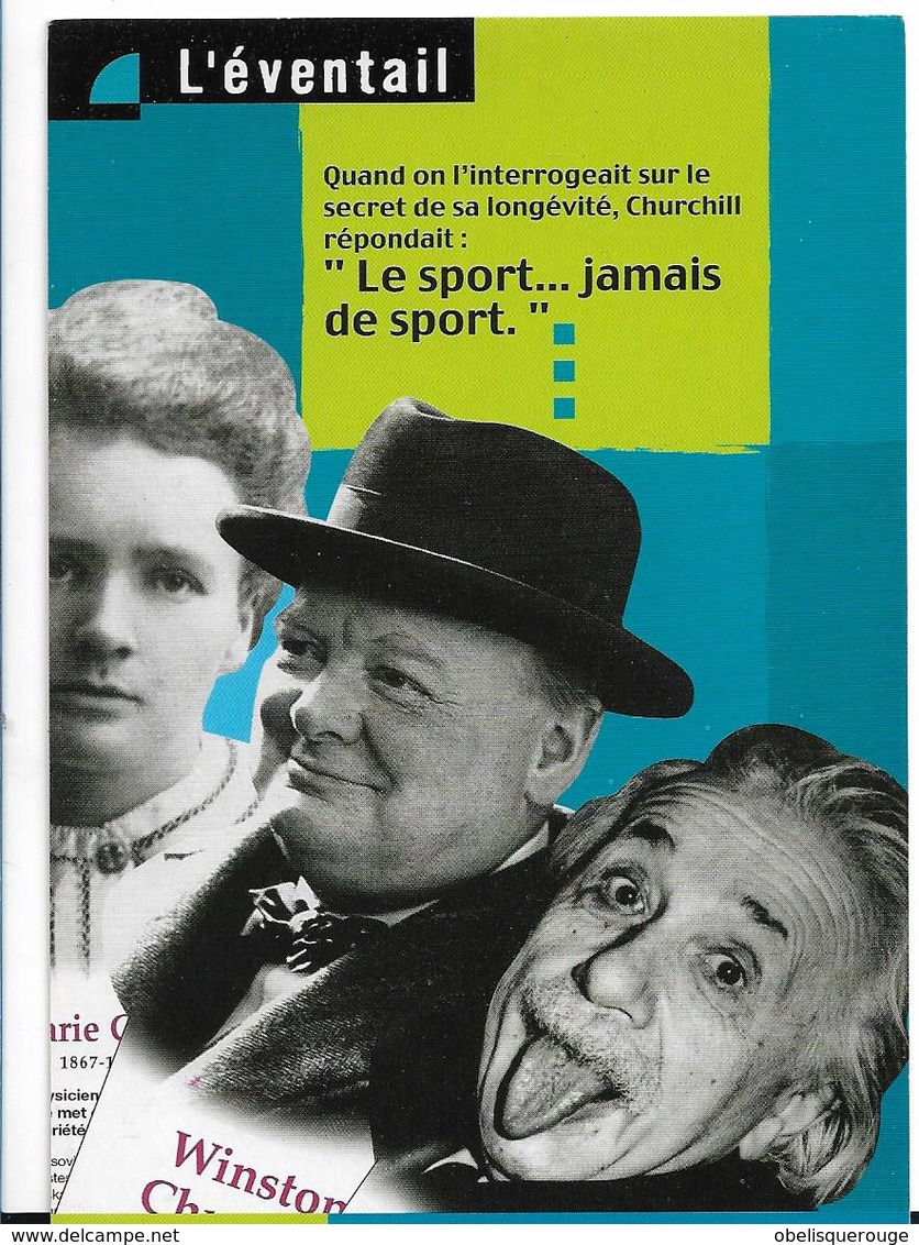 L EVENTAIL CHURCHILL EINSTEIN MARIE CURIE - Publicité