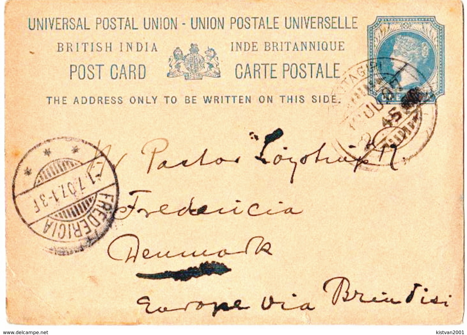 Postal History: British India Postal Stationery Card - 1882-1901 Empire