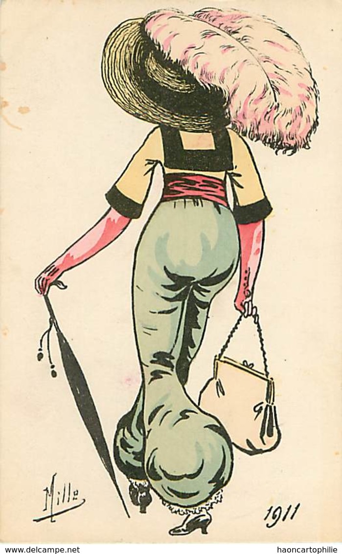 Illustrateur Mille Femme Mode  1911chapeau Chapeaux - Mille