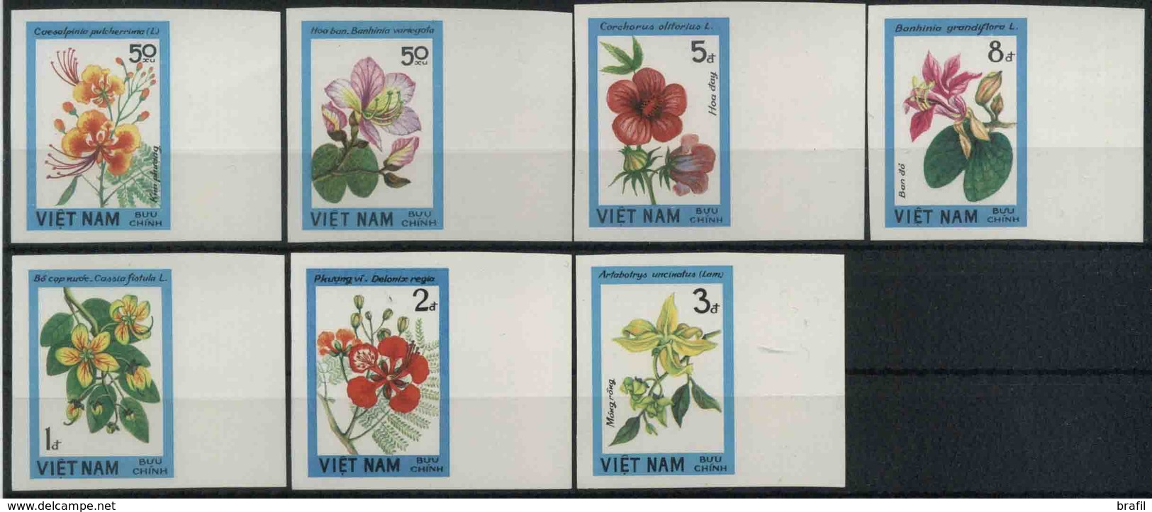 1984 Vietnam, Fiori,  Serie Completa Non Dentellata Senza Gomma - Vietnam