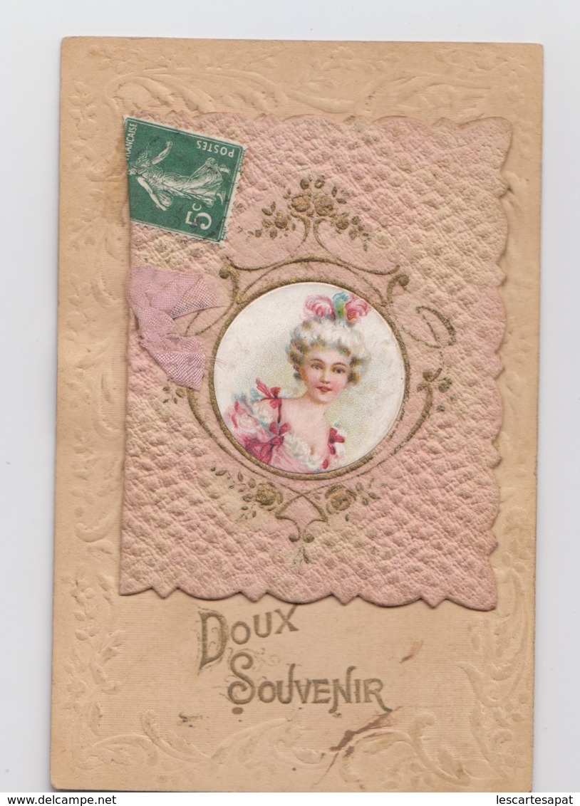 Cpa Gauffrée à Système "doux Souvenir" (lot Pat 17) - A Systèmes