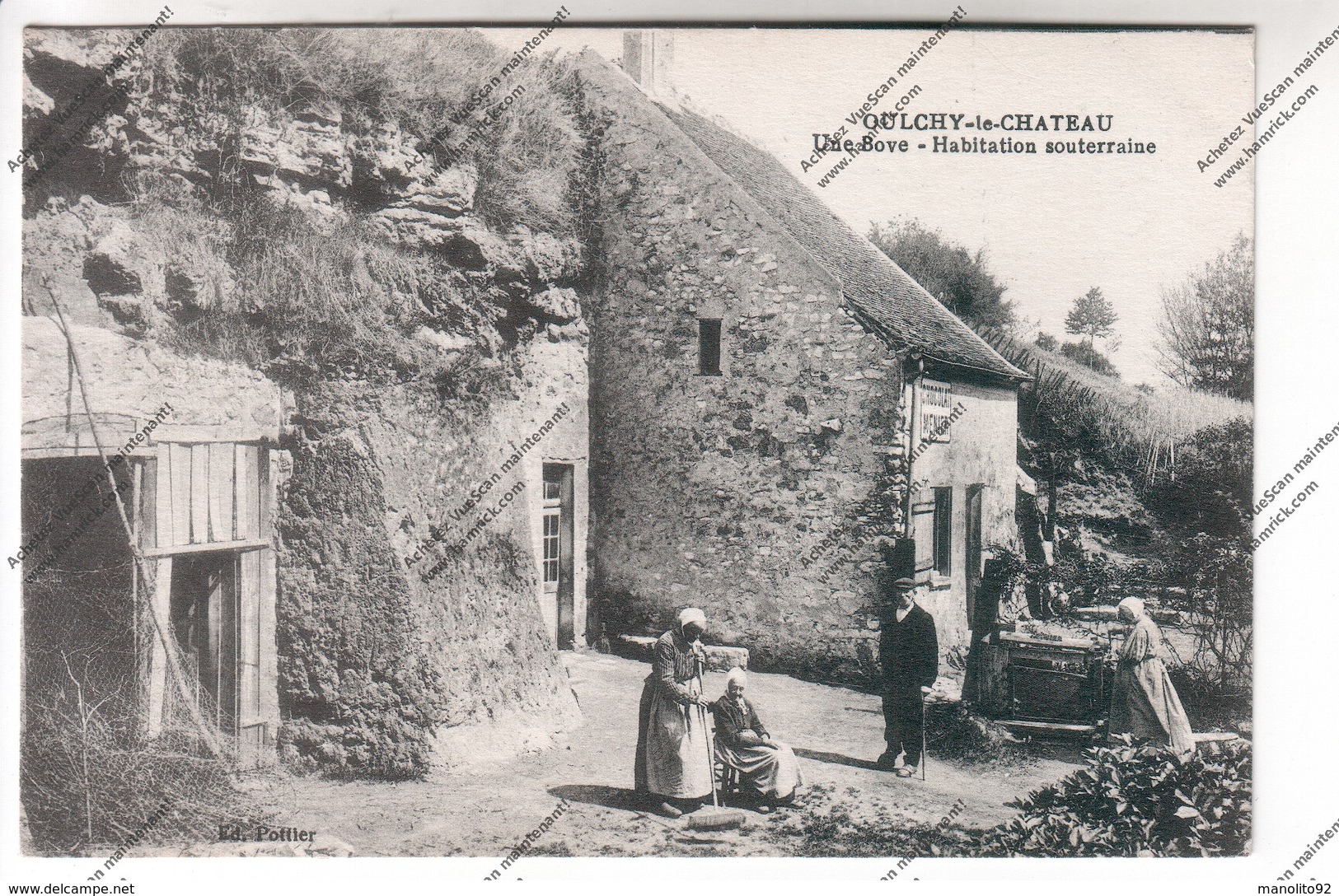 CPA OULCHY LE CHATEAU (02) : Une Bove - Habitation Souterraine (écrite Par Soldat 9eme Rgt Artillerie à Pied) 1916 - Autres & Non Classés